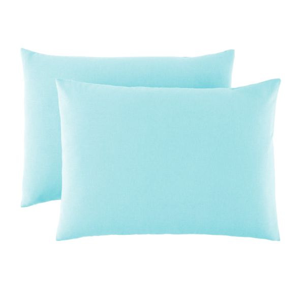 Lot 2 taies d’oreiller 50x70 cm Lin Métis Aqua