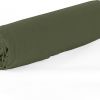 Drap Housse 160x200+30 cm Percale de Coton Vert Kaki