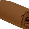 Drap Housse 140x190+30 cm Percale de Coton Ocre Ocre