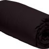 Drap Housse 140x190+30 cm Percale de Coton Noir Clair