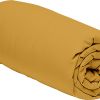 Drap Housse 180x200+30 cm Percale de Coton Jaune Moutarde