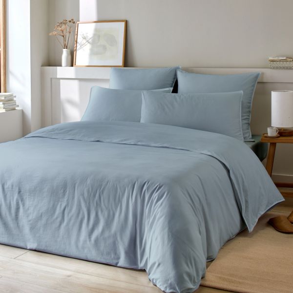 Parure de lit 220x240 cm Bambou - Coton Ardoise