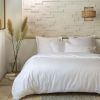 Parure de lit 200x200 cm Percale de Coton Blanc