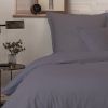 Parure de lit 200x200 cm Percale de Coton Gris Foncé