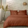 Parure de lit 140x200 cm Percale de Coton Terracotta