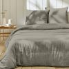 Parure de lit 220x240 cm Gaze de Coton Gris Galet