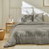 Parure de lit 240x260 cm Gaze de Coton Gris Galet