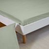 Drap Housse 140x190+27 cm Percale de Coton Vert Sauge