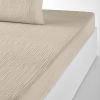 Drap Housse 140x190+30 cm Gaze de Coton Naturel