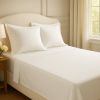 Drap plat 265x300 cm Satin de Coton Blanc