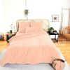 Parure de lit 240x260 cm Gaze de Coton - Coton 57 fils Rose Pêche