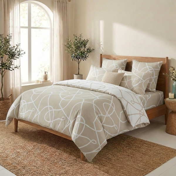 Parure de lit 220x240 cm Coton Pablo Latte