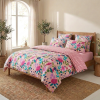 Parure de lit 240x260 cm Percale de Coton Floral Collage Rose - KATE MERRITT