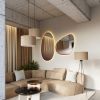 Suspensions Tissu Taupe E27 1 Nevia