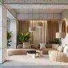 Lampadaire Tissu Taupe E27 1 Nevia