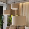 Lampadaire Tissu Taupe E27 1 Nevia