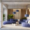 Lampadaire Tissu Bleu E27 1 Nevia