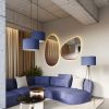 Lampadaire Tissu Bleu E27 1 Nevia