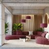 Lampadaire Tissu Bordeaux E27 1 Nevia