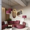 Lampadaire Tissu Bordeaux E27 1 Nevia
