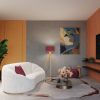 Lampadaire Tissu Bordeaux E27 1 Natt
