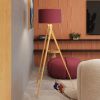 Lampadaire Tissu Bordeaux E27 1 Natt