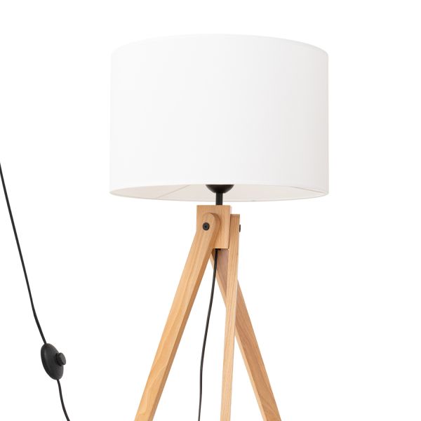 Lampadaire Tissu Blanc E27 1 Natt