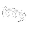 Plafonniers Acier Rose GU10 3 RING