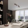 Plafonniers Aluminium Brun GU10 6 Karbon