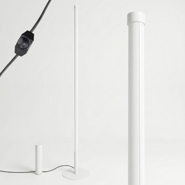 Lampadaire Acier Blanc LED 1 Trang