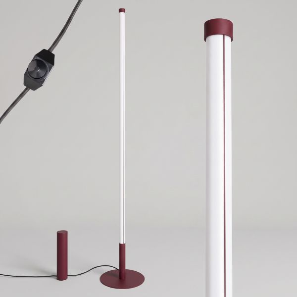 Lampadaire Acier Bordeaux LED 1 Trang