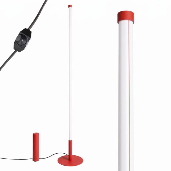 Lampadaire Acier Rouge LED 1 Trang