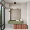 Suspensions Aluminium Vert Olive LED 1 Rio